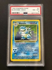 Blastoise Holo PSA 8 1999 Unlimited #2/102 Set Base Juego Raro Tarjeta Pokémon 2 - Imagen 1 de 2