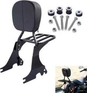 Backrest Sissy Bar & Luggage Rack For Harley Sportster XL 883 1200 Custom 04-22 - Foto 1 di 17