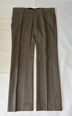 Dolce & Gabbana Men’s Pleated Pinstripe Tweed Trousers Sz 52 VINTAGE - Image 1 of 4