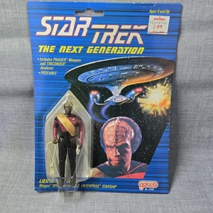 1988 Star Trek The Next Generation Lieutenant Worf Figure Galoob MOC Klingon VTG - Picture 1 of 4