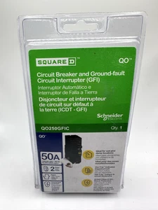 Square D QO250GFIC 50A 2-Pole GFCI Circuit Breaker 120/240V QO Panel NEW - Picture 1 of 6