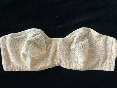 Nuevo Sujetador Wacoal Talla 38B # 854205 Halo Elastizado Encaje Sin Tirantes Con Aros Beige Arena Foto 1 de 4