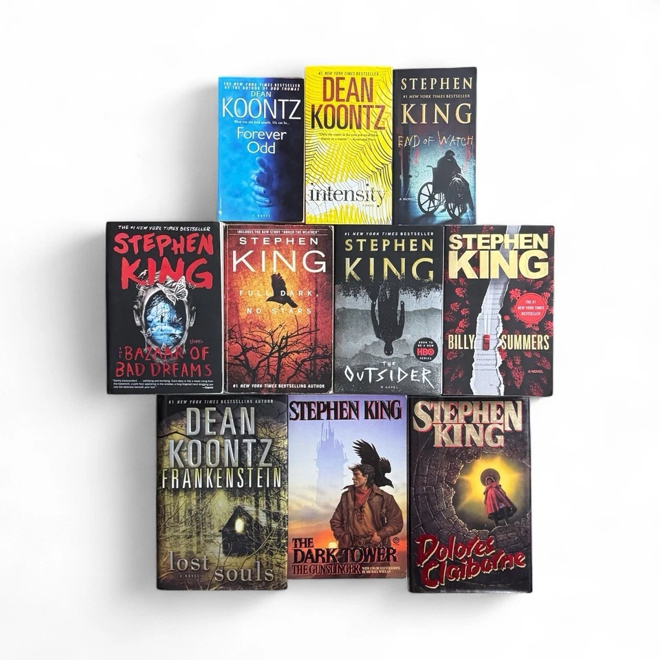 Lot Of 10 Horror Novels By Dean Koontz And Stephen King 2 Hard Cover 8 Trade/PB - Image 1 of 4