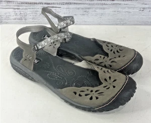 Jambu Shoes Women 10M Gray Leather Eyelet All Terra Design Adjustable Hook Loop - Picture 1 of 16