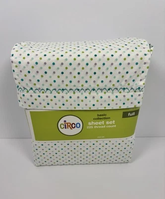 Circo Polka Dot Full Sheet Set Purple Blues Greens Cotton Polyester Blend 225TC - Image 1 of 4
