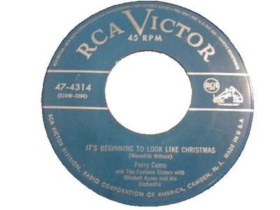 Perry Como It's Beginning To Look Like Christmas 1951 7" 45rpm RCA Victor 474314 - Image 1 of 2