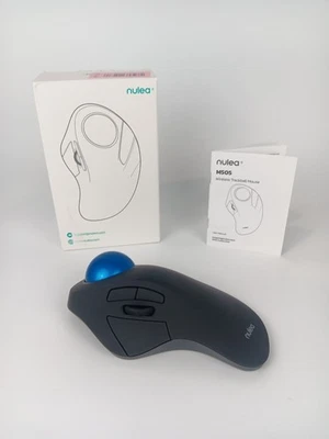 Nulea M505 Mouse Trackball Wireless Ergonomico Blu Ricaricabile Bluetooth o USB - Immagine 1 di 4