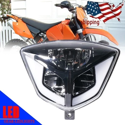 Светодиодные фары для KTM 2005-2007 125 200 250 300 400 450 525 EXCF с поворотом - Изображение 1 из 4
