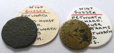Sussex PETWORTH 2x farthing token W.Hurst & R.Stringer (W140 & W147) Scarce/rare - Image 1 of 4