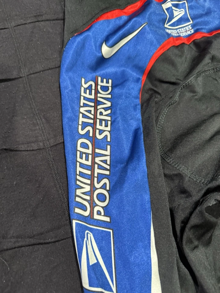 USPS Unisex Adulto Negro Ciclismo XL Pantalones Cortos USPS Logo Acolchado Foto 1 de 4