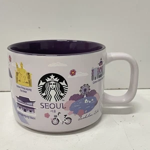 Tazza tazza souvenir SEOUL KOREA STARBUCKS 2024 viola da collezione viaggio 12 oz - Foto 1 di 7