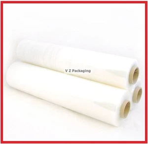4 ROLLS 500MM X 400M CLEAR 25UM - STRETCH FILM PALLET SHRINK WRAP CARTON - Picture 1 of 4