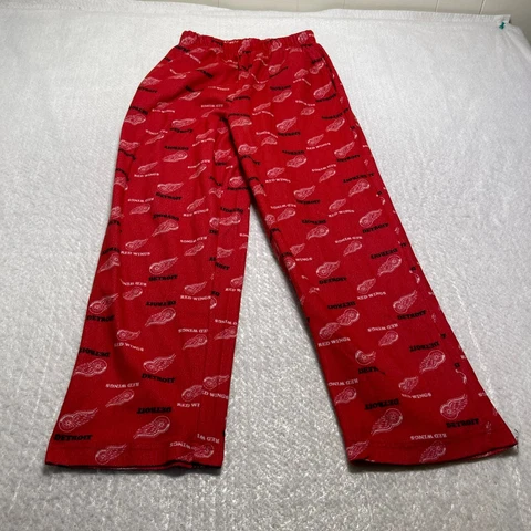 Detroit Red Wings Genuine Stuff Sleep Pants Youth Boys Medium Red Logo Fleece Cover