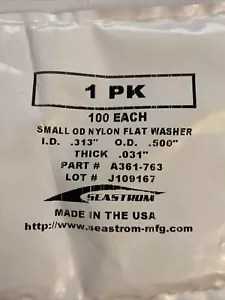 (100) Seastrom .031" Small Nylon Flat Washer - Picture 1 of 1