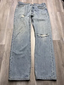 Vintage Levis 501XX Button Fly Distressed Jeans Light Wash Mens Size 32x30 Denim - Picture 1 of 17