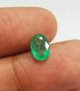 1.03 Ct Natural Zambian Emerald AAA Luster Green Oval Cut Untreated Gems 8x5.7MM - Picture 1 of 13