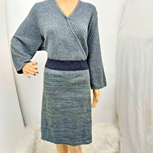 LANE BRYANT * VESTIDO INFORMAL DE FIESTA GRIS Y NEGRO METALIZADO PLATEADO TALLA: 26/28 - Imagen 1 de 5