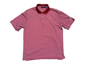 Pinehurst No. 2 Putter Boy Men's Large Adidas Golf Polo Shirt Preppy Striped - Picture 1 of 8