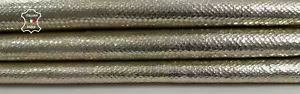 METALLIC LIGHT GOLD SNAKE PRINT ON Thick Soft Lambskin Leather 5+sqf 1.1mm C3865 - Picture 1 of 7