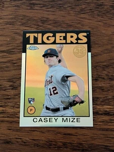 2021 Topps Chrome Casey Mize 1986 ROOKIE REFRACTOR #86BC-13 Tigers RC - Picture 1 of 2