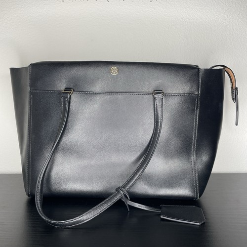 Borsa a mano grande professionale Tory Burch Designer pelle nera