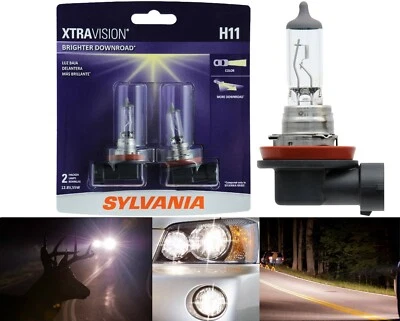 Sylvania Xtra Vision Two Bulbs H11 55W Head Light Low Beam Replace DOT OE Lamp - Image 1 of 4