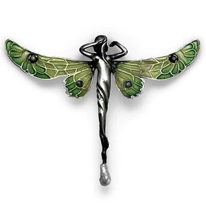 ESTILO JUVENIL ARTE ESMALTE VENTANA BROCHE LIBÉLULA MUJER VINTAGE - Imagen 1 de 8