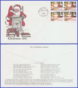 USA4 #2580 U/A ARTMASTER FDC BKLT4  Santa in Chimney - Picture 1 of 1