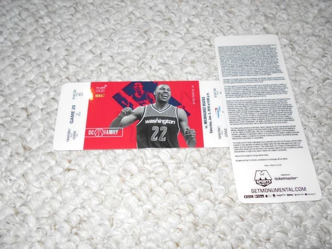 Washington Wizards Unused Ticket VIP 2018 Otto Porter Milwaukee Bucks Cover