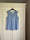 Women’s Blue Crochet Vest Top ~ Size 16 ~ Mantaray From Debenhams
