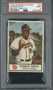 Johnston Cookies Braves #24 1955 Charlie White PSA 9 (1 de 2) - Imagen 1 de 2