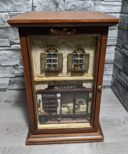 Arister Gifts 13" Wood 3D Restaurant Shop Scene Diorama Trinket Box CD Chest - Picture 1 of 9