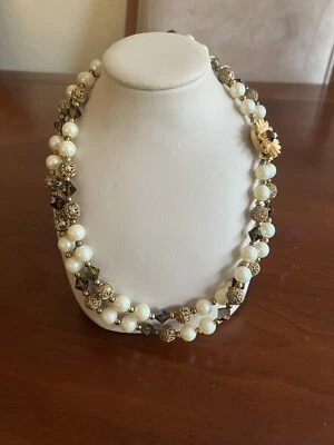 Vintage Multi Strand faux  Pearl Necklace - Image 1 of 4