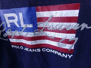 Boys RALPH LAUREN FLAG T-Shirt 5 VTG Red White Blue US AMERICAN POLO Jeans - Picture 1 of 5