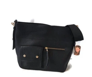 Bolso de Mano Daisy Fuentes Para Mujer Bandolera Negro Cuero Nuevo - Imagen 1 de 4