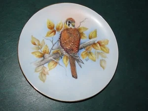 MAXINE RAY 10" SPARROW SONGBIRD HAND PAINTED OOAK SIGNED PORCELAIN PLATE 1980s - Picture 1 of 3