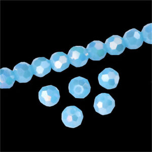 Diy 100Pc4mm Round Crystal Glass Beads Sky Blue Spacer Bead For Bracelet Jewelry