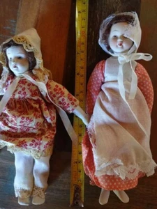 Vintage Puppen Porzellan Kopf Arme Beine weicher Schaumstoffkörper Markenlos AS iS  - Bild 1 von 6