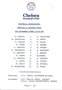Chelsea Reserves v Swindon Town (Combination) 1980/1981 - Picture 1 of 1