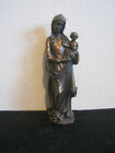 Massiv Madonna mit Jesuskind auf Arm links aus Bronze, Messing oder Rotguss 22cm