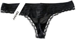 DKNY Mutandine donna MEDIA perizoma/G-string pizzo nero trasparente #576189 - Foto 1 di 4