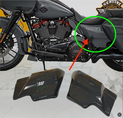 CVO OEM Harley 2018 Road Glide Street Glide Side Covers Fairings Gunship Gray - Image 1 of 4