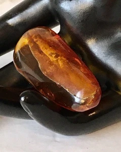 "Broche prendedor cúpula larga ámbar báltico vintage 2""" - Imagen 1 de 17