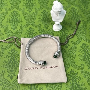 David Yurman silver bracelet with peridot suitable for wrists 6-7 inches - Picture 1 of 5