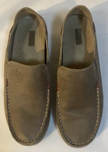 OluKai Nohea Nubuck Womens Size 10 Gray Leather Casual Slip On Flats Shoes - Picture 1 of 5
