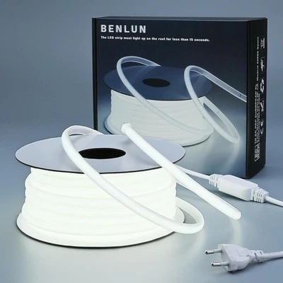 COB LED Strip 220V 20m IP65 – Lichtschlauch Außen warmweiß | Weihnachtsbeleucht - Bild 1 von 4