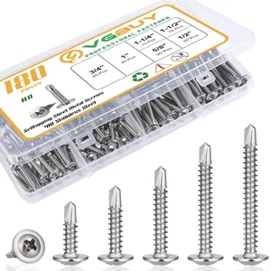 180Pcs #8 Sheet Metal Screws Assortment Kit, 410 Stainless Steel Self Tapping Sc - Picture 1 of 12