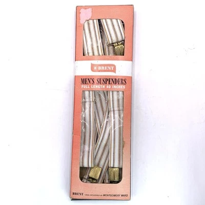 De Colección NUEVO Tirantes Para Hombre 40" Elástico y Tono Dorado BRENT Montgomery Ward * LEER Foto 1 de 4