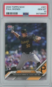 PAUL SKENES 2024 Topps Now Rookie RC Card #201 - 1st MLB Win - PSA 10 -834 - Picture 1 of 2