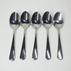 Reed & Barton River Hammered 18/10 Stainless Flatware - 5 Teaspoons Lot - Picture 1 of 7